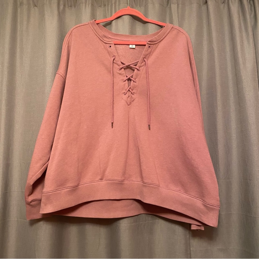 Old Navy Cris Cross Pink Crew Neck Size: Extra Extra Large (XXL)